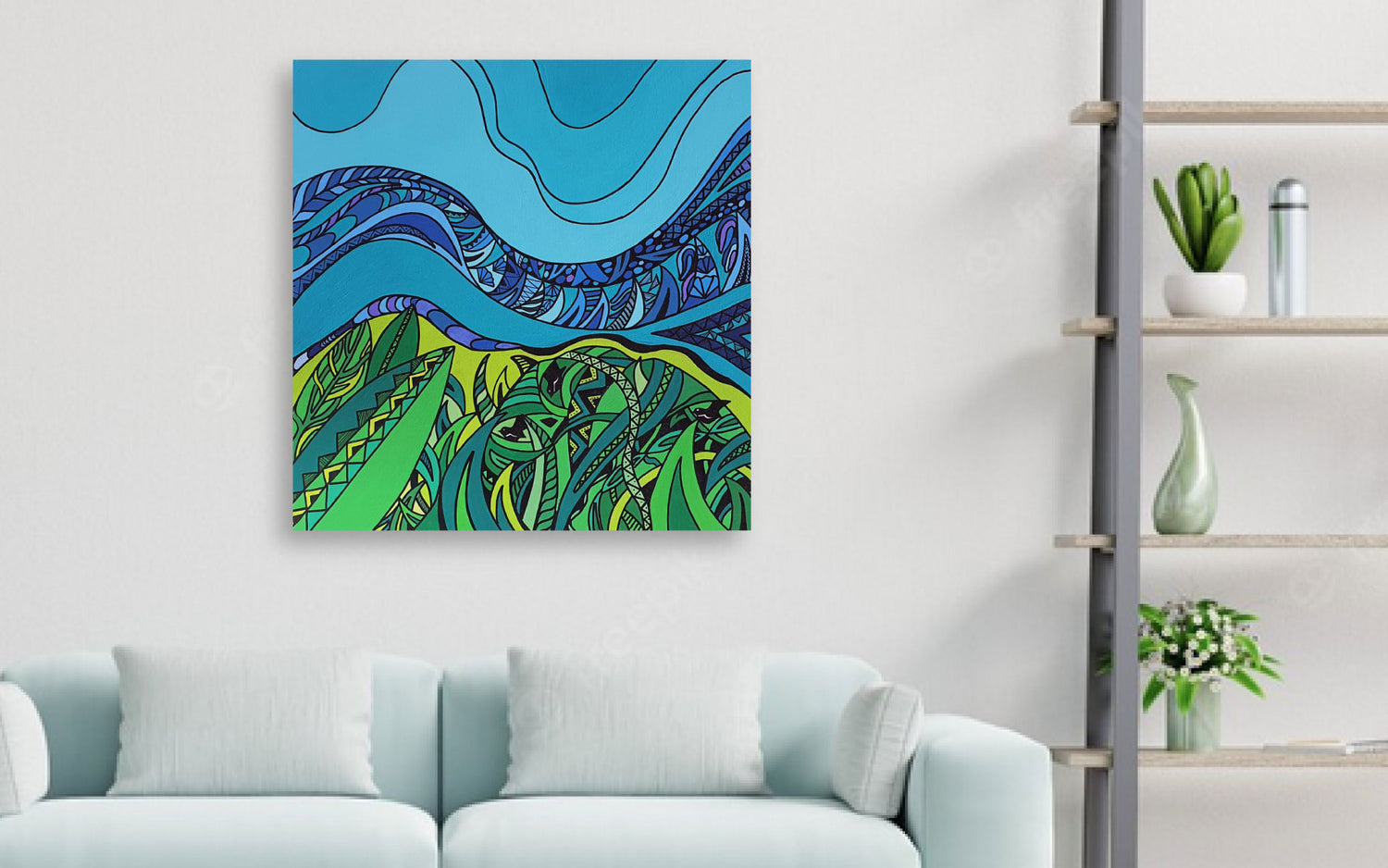 New Zealand inspired abstract art by Nicky Lowe